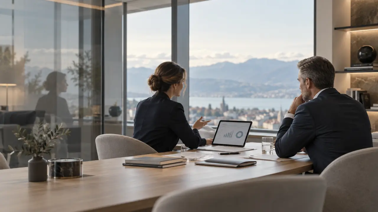 Échange entre un conseiller et un client dans un environnement bancaire moderne